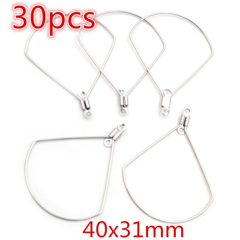 30-100pcs Stainless Steel DIY Earrings Hooks Clasp Findings Handmade Jewelry Making Accessories Earwire Accessories Steel Gold
