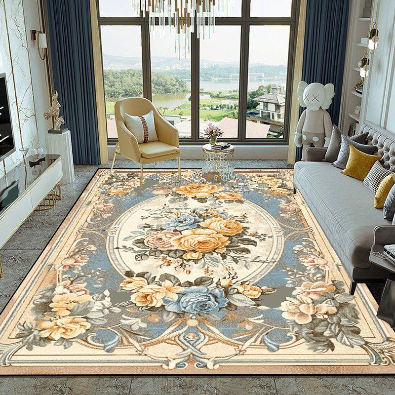 European Style Carpet Living Room Home Decoration Luxury Rugs for Bedroom Big Size Cloakroom Non-slip Floor Mat Machine Washable