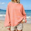 Women's Striped Sweatshirt, Casual Pullover Top for Everyday Wear