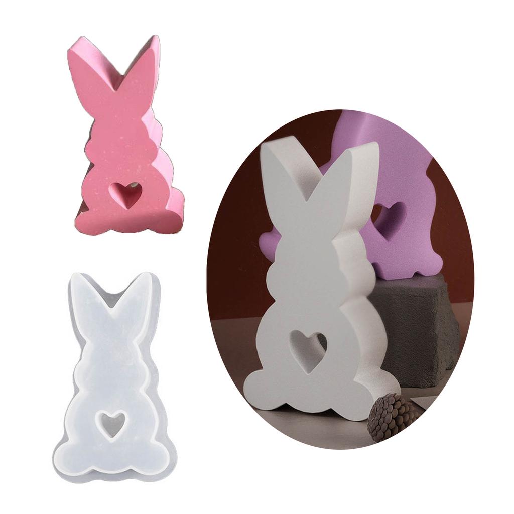 3D Rabbit Resin Mold Easter Bunny Resin Mold for DIY Art Craft Gypsum Ornament Home Decor Epoxy Resin Casting Mold