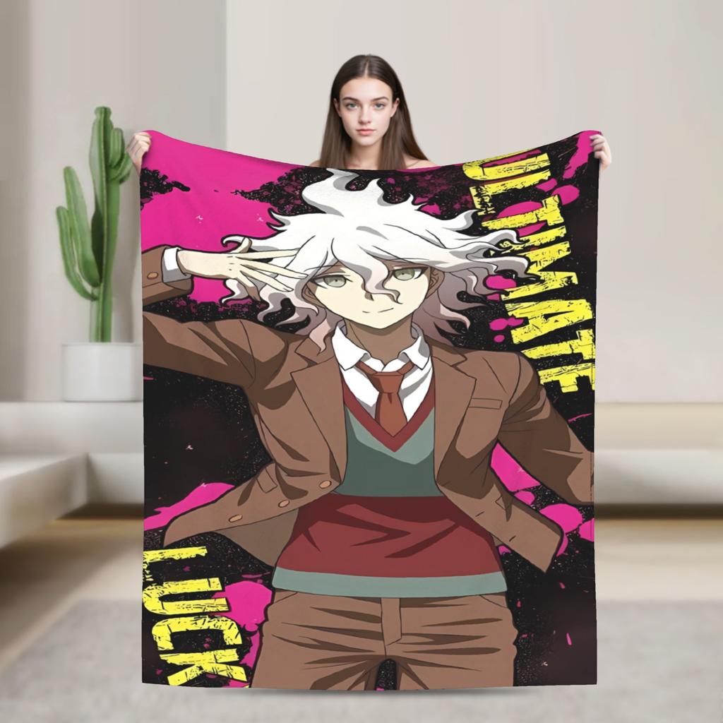 Nagito Komaeda The Ultimate Blanket Warm Soft Funny Plush Bedding Throws For Couch Chair Camping Flannel Bedspread Bed Cover