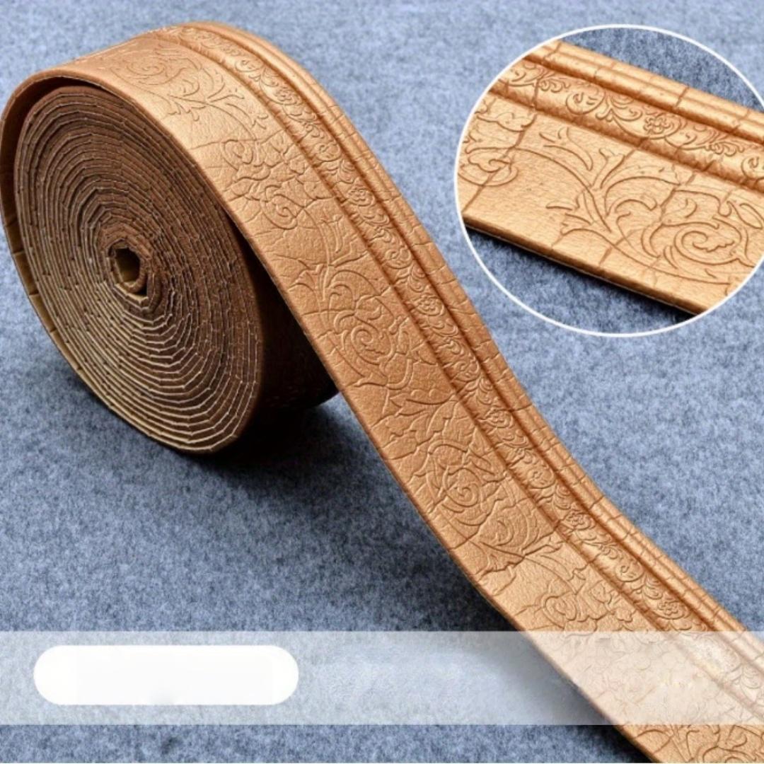 

1pc 3D Wall Trim Line Skirting Border Self Adhesive Waterproof Baseboard Wallpaper Wall Sticker For Room Home Decor коричневий