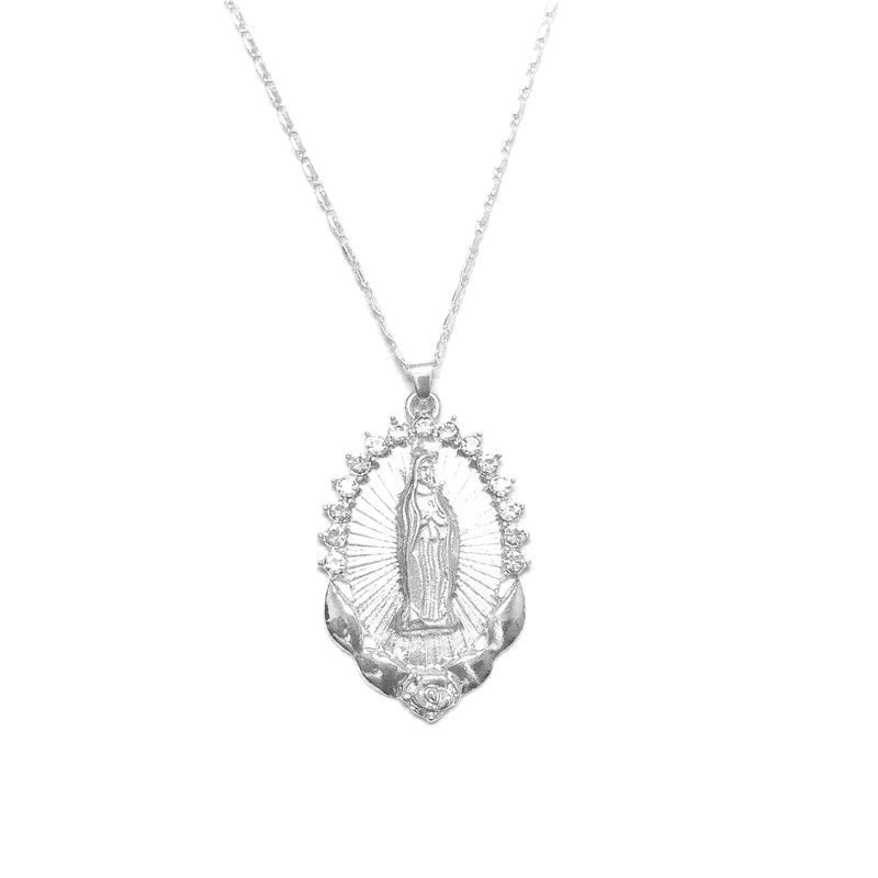 Fringe Vintage Virgin Mary Pendant Necklace Fashionable Ethnic Style Necklace Brooch