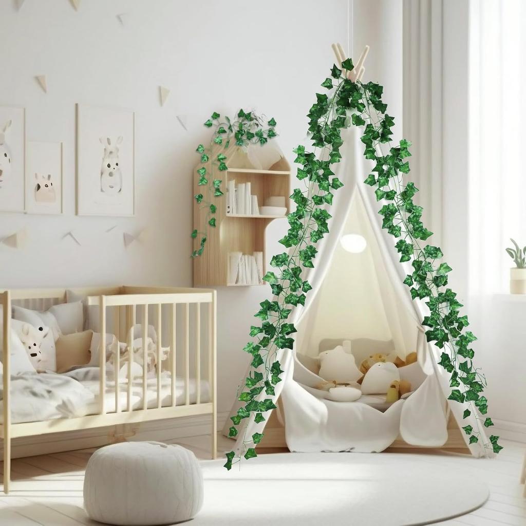 LAFORET Fake Vines for Room Decor(12 Pack 84ft), Home Bedroom Wall Decor Aesthetic, Artificial Plants Ivy Leaves, Hanging Greenery Garland for