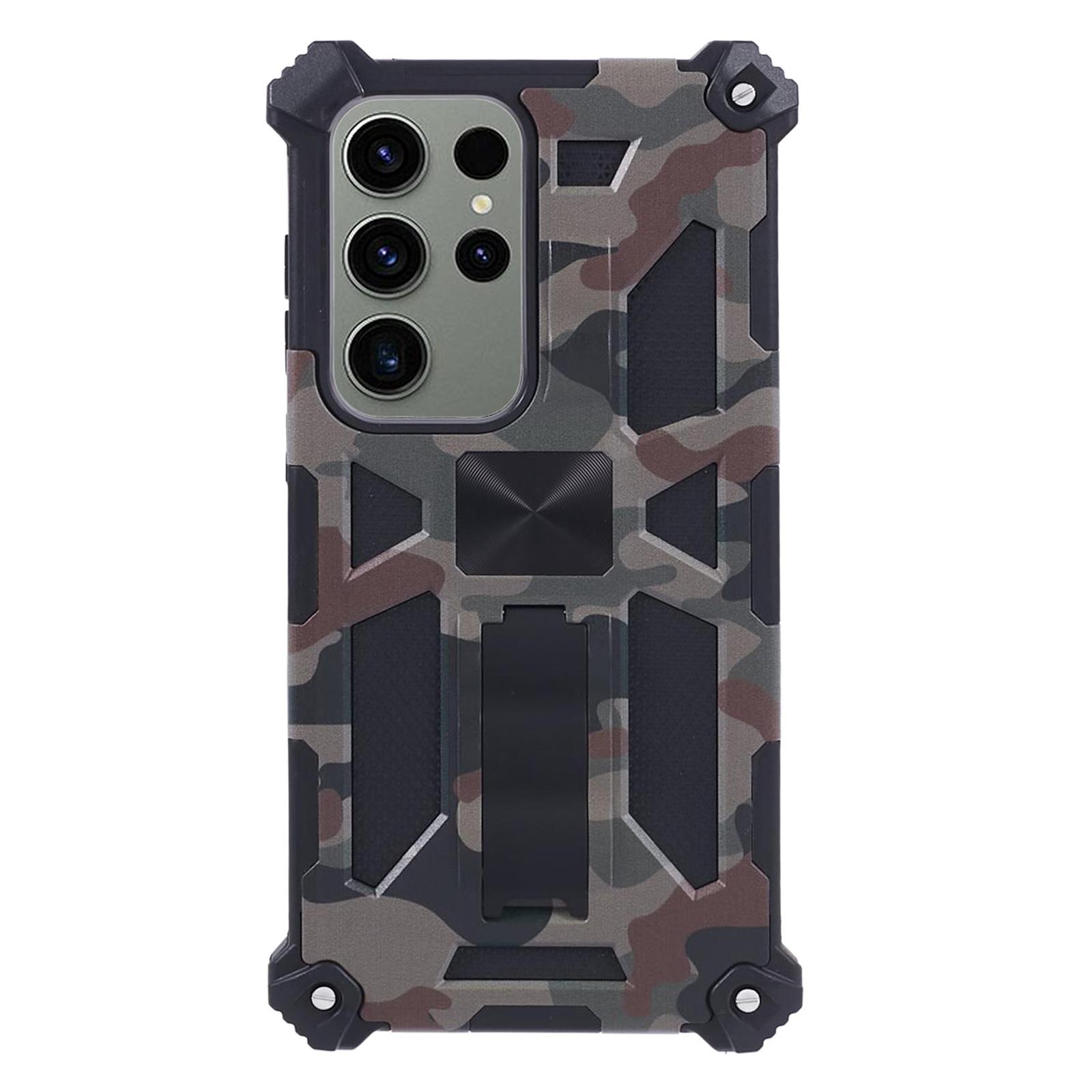 

For Samsung Galaxy S25 Ultra Case Kickstand PC+TPU Camouflage Military Grade Phone Cover Army Green