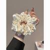 High-End French Satin Polka Dot Scrunchie - Elastic Hair Tie & Bun Accessory for Women