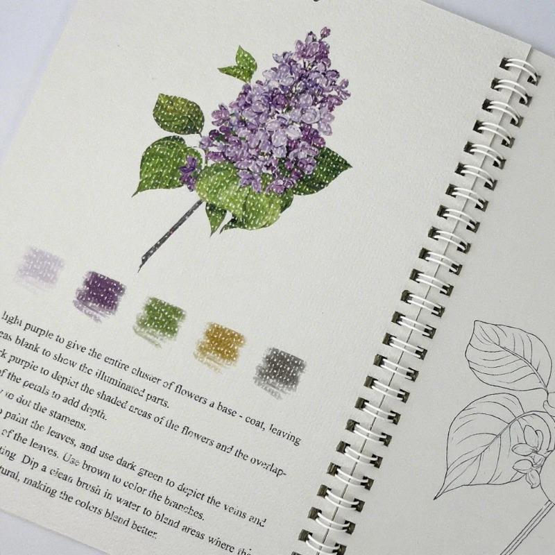 Kit de Pintura a la Acuarela Pinceles Colores Páginas Encuadernadas en Espiral Libros para Pintar con Agua Dibujo Artístico Boceto con y 12 de Divertido Entretenido Amigable para Niños Jugar