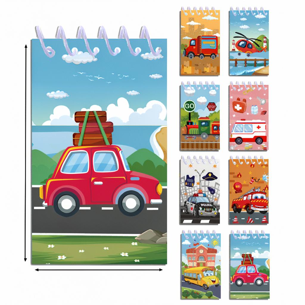 8 ks 10x6cm Mini spirálový zápisník do vozidla Školní potřeby Auto Nákladní auto Autobus Poznámkový blok Odměny do třídy Výplně do dárkových tašek