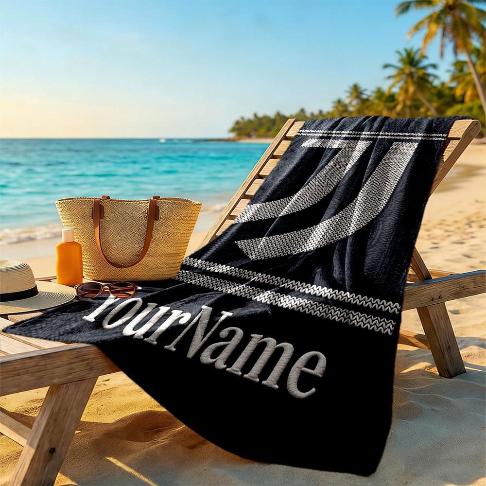 Juventus Customized Name Beach Towel Quick-Dry Soft Microfiber Suitable for Sports Travel Swimming Yoga Bathroom Beach And Pool