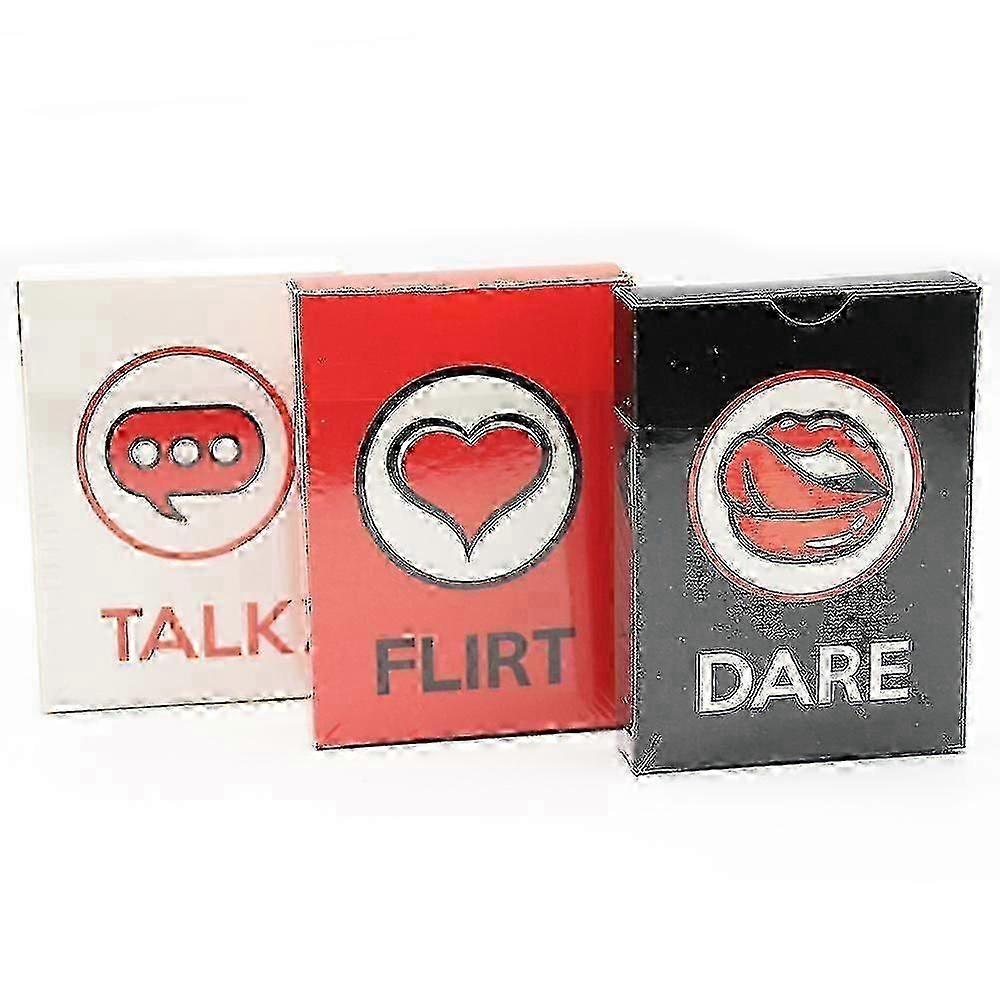 3-in-1 Talk Flirt Dare Card Game for Couples - Reignite Romance, Date Night Idea