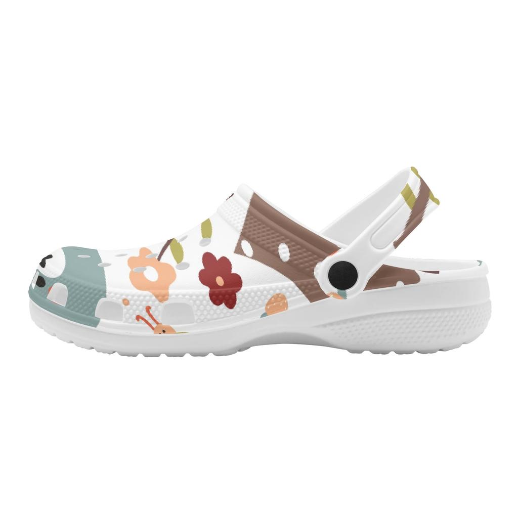 Color Print EVA Clogs Women Men Soft Comfort Slip On Ventilated Garden Shoes Beach Pool Bathroom Home Daily Shoes Home Use