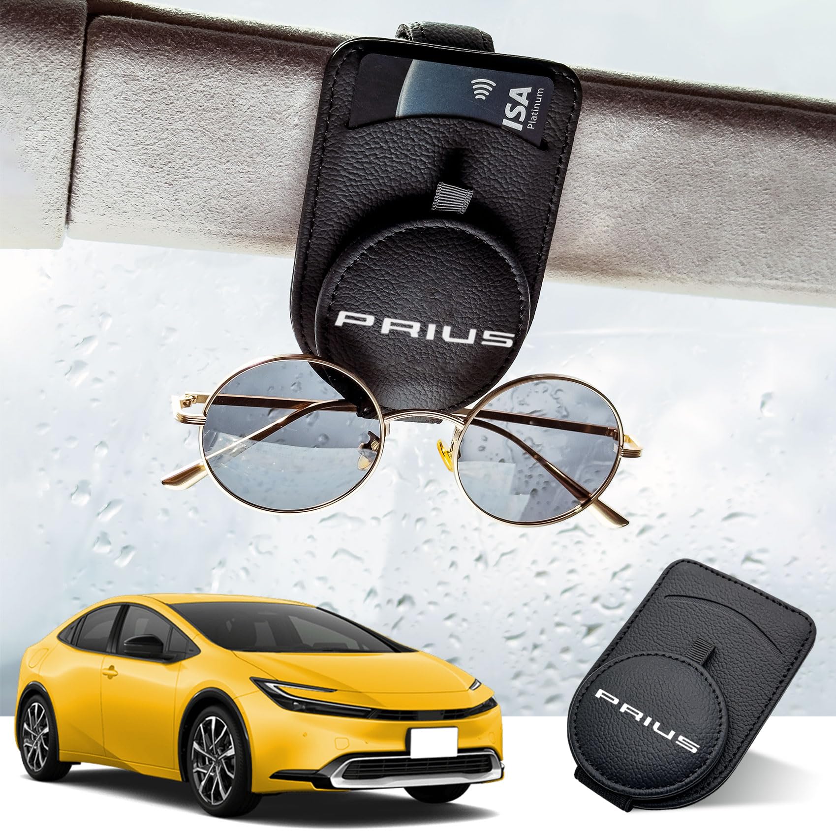 

SUVVNE Зажим для автомобильных солнцезащитных очков для нового Prius 60, автомобильный козырек от солнца, совместимый с Prius 60 серии 2023, карман-козырек от солнца с карточкой, автомобильные очки