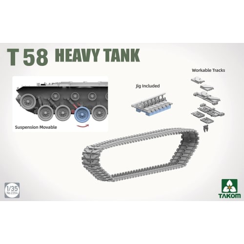 Takom 1/35 T58 Heavy Tank Plastic Model Kit TKO2204 (Tank)