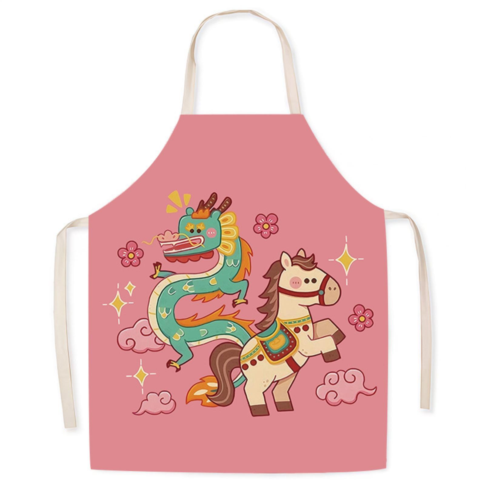 

Year Of Horse Fabric Apron Kitchen Stain Protector One Size