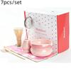 8PCS Matcha Tea Set Pink Gradient Japanese Style Complete Matcha Bowl Kit Perfect Gift for Wedding Housewarming