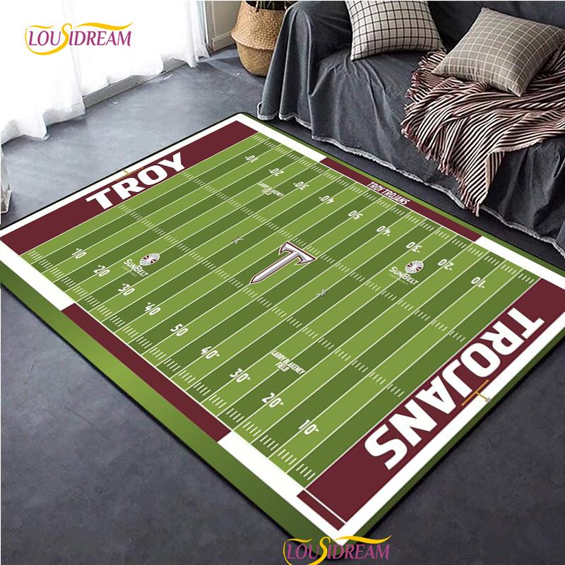 Personalisierter American Football Court Teppich, Teppich für Wohnzimmer Schlafzimmer Dekoration, Kinder Küche Badezimmer Rutschfeste Bodenmatte Alfombra