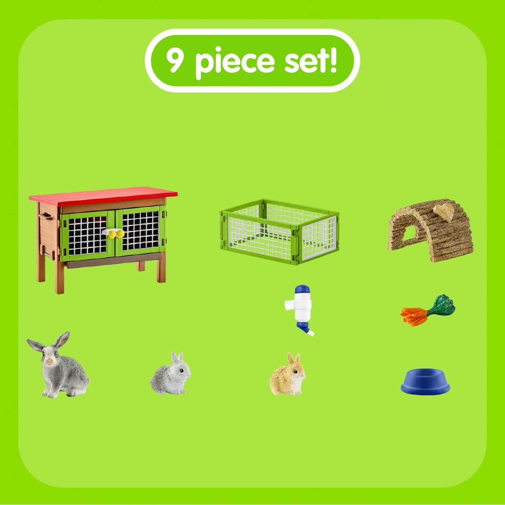 Schleich Farm World Rabbit Hutch Set Figure 42420