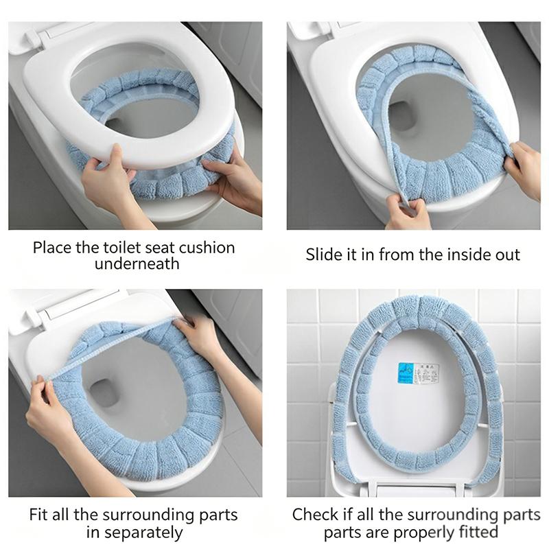 1Pcs Bathroom Toilet Seat Cover Soft Warmer Washable Mat Cover Pad Cushion Seat
