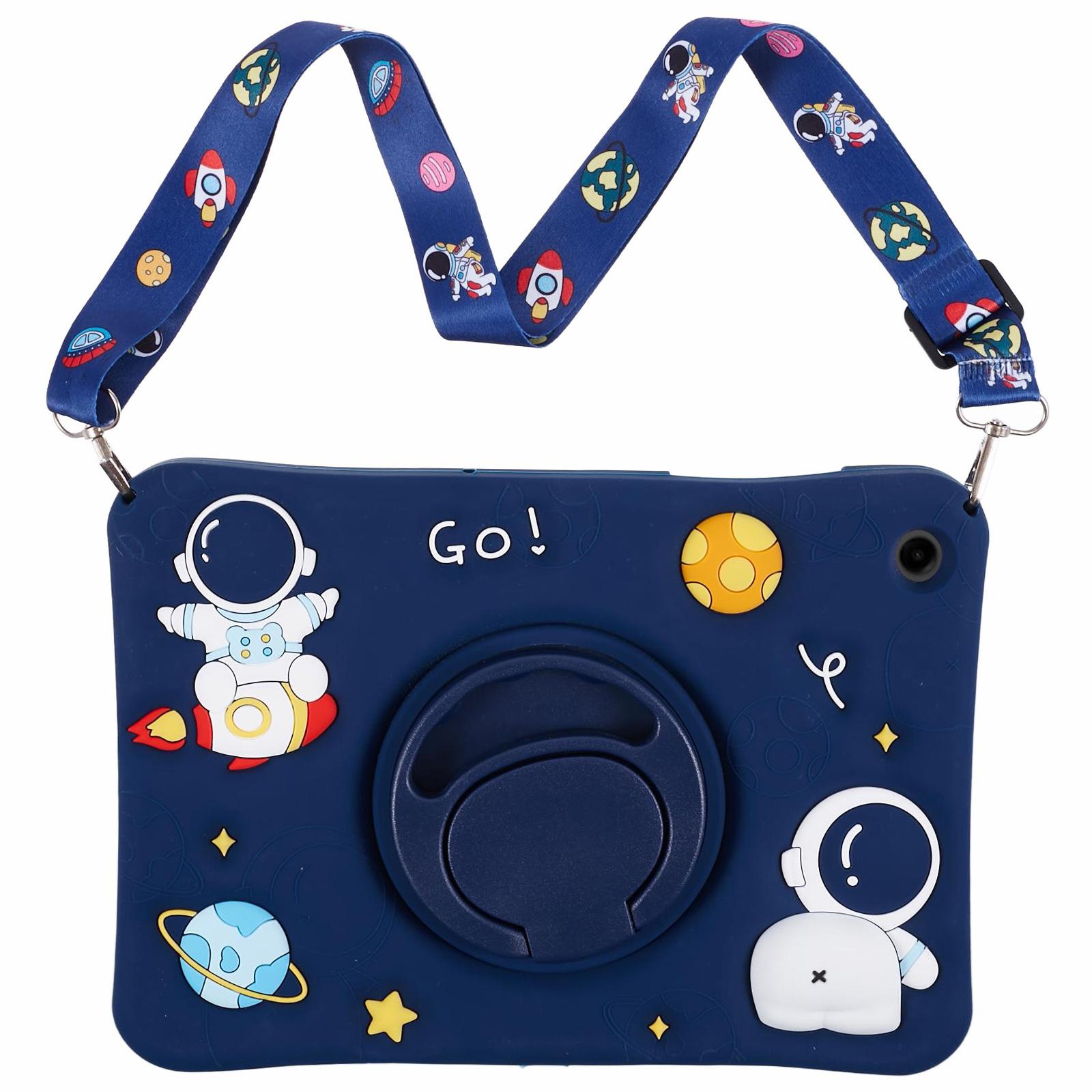 

For Samsung Galaxy Tab A9+ X210/X216 Case Silicone+PC Tablet Kickstand Cover with Lanyard A