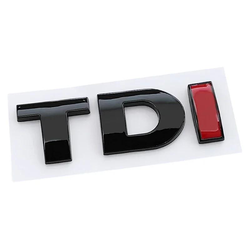 AAYX1 3d ABS Black Logo TDI Emblem Car Trunk Badge For Passat Jetta Touareg Tiguan Touran Golf 4 5 6 Caddy TDI Sticker Accessories