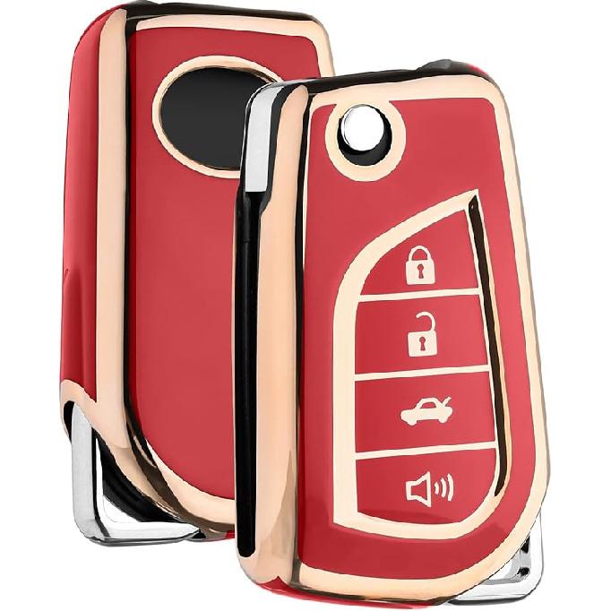 ELOHEI Key Fob Cover for Toyota: Premium Soft TPU Full Protection Case Compatible with 2018-2022 Corolla, Camry, RAV4