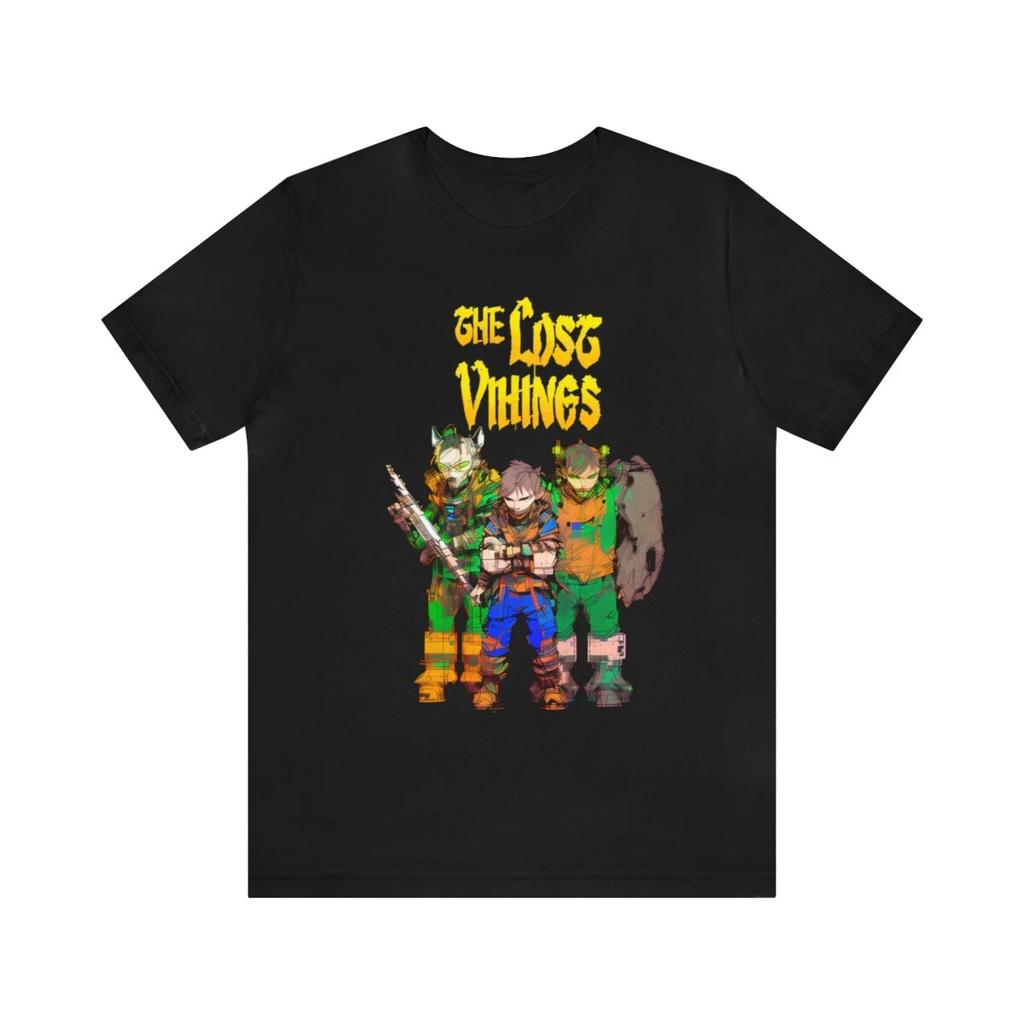 The Lost Vikings SNES Sega Genesis Cyberpunk Style Video Game Unisex 100% Cotton T-shirt Mens Womens Tees Top