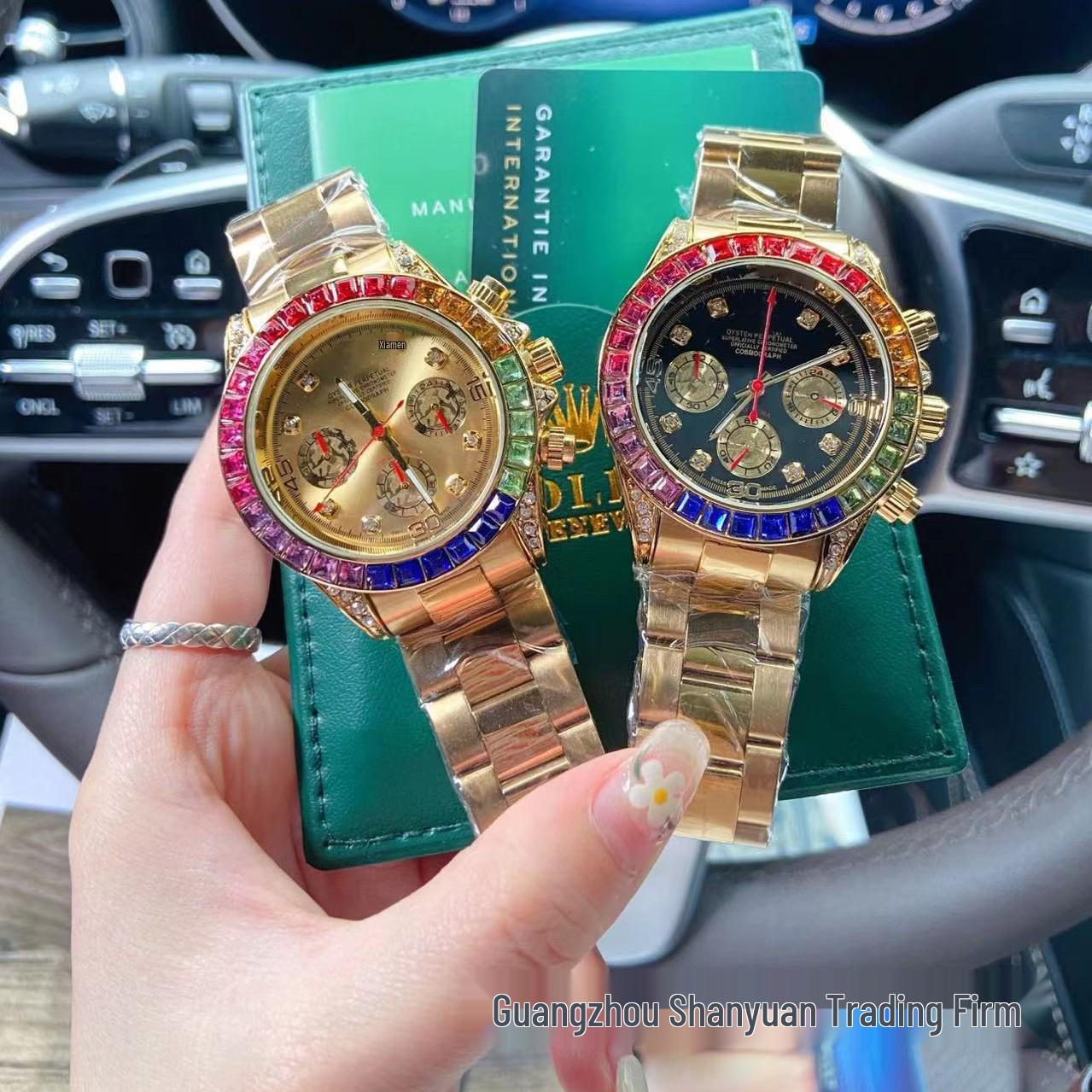 

Daytona Rainbow Quartz Men s Watch with Six-Hand Round Dial Standard Size чорний/срібний