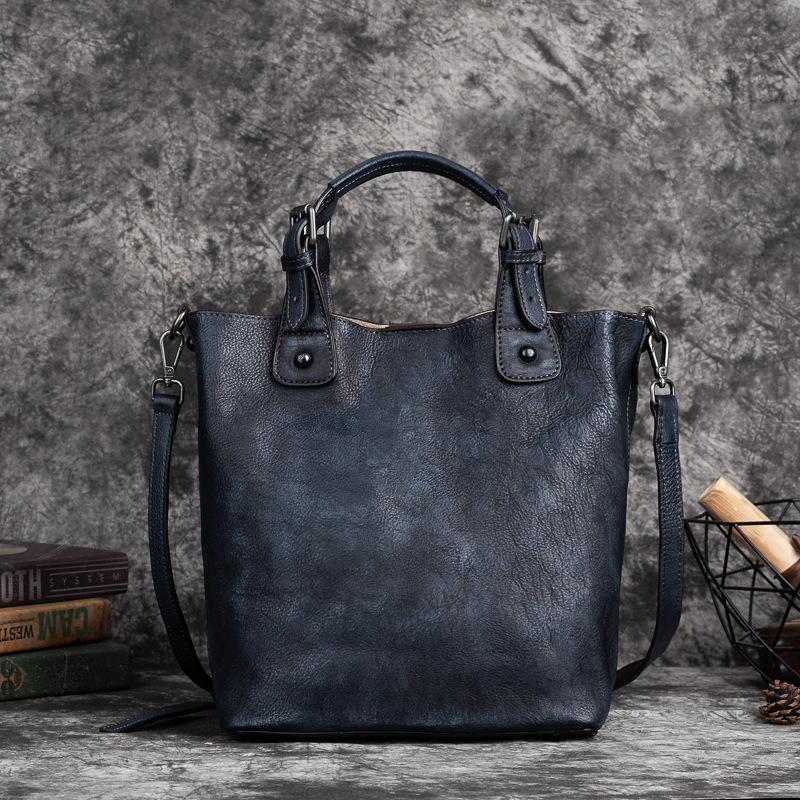Large Capacity Messenger Bag Hand-polished Chinese Style Retro Leather Multi-purpose Shoulder Bag