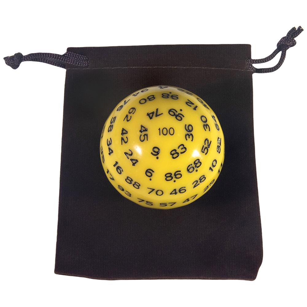 

100 гранных акриловых кубиков D100 с сумкой для настольной ролевой игры в баре и клубе, настольная игра, аксессуары для настольных игр yellow