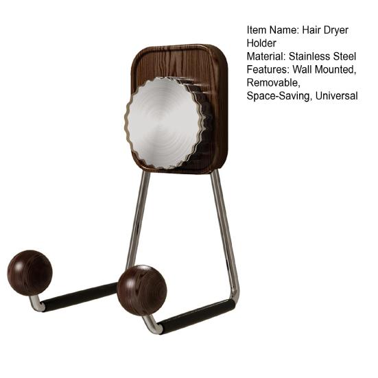 Suction Cup Hair Dryer Holder Wall Mounted Blow Dryer Hanger Removable Hair Dryer Hook for Space-Saving Bathroom