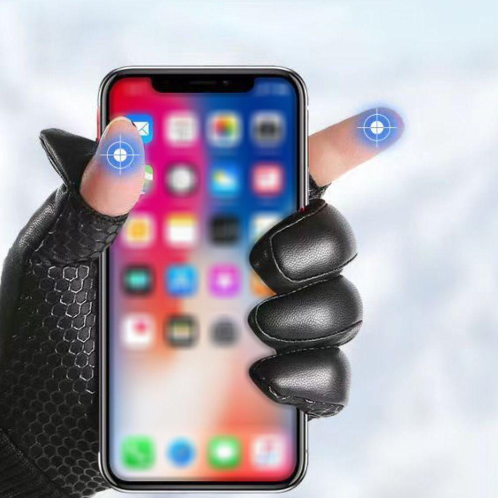 PU Leather Men's Winter Gloves Waterproof Touchscreen Gloves Warm Gloves Cycling Gloves  Motorcycle