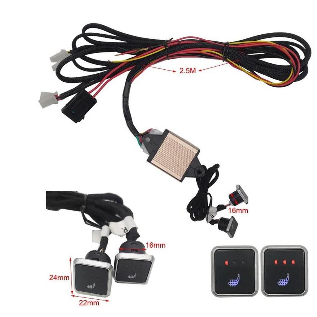 Pannello Interruttore Riscaldamento Sedile Auto Universale Controllo Riscaldamento Regolabile a Tre Marce per Sedili Doppi con Installazione Semplice per