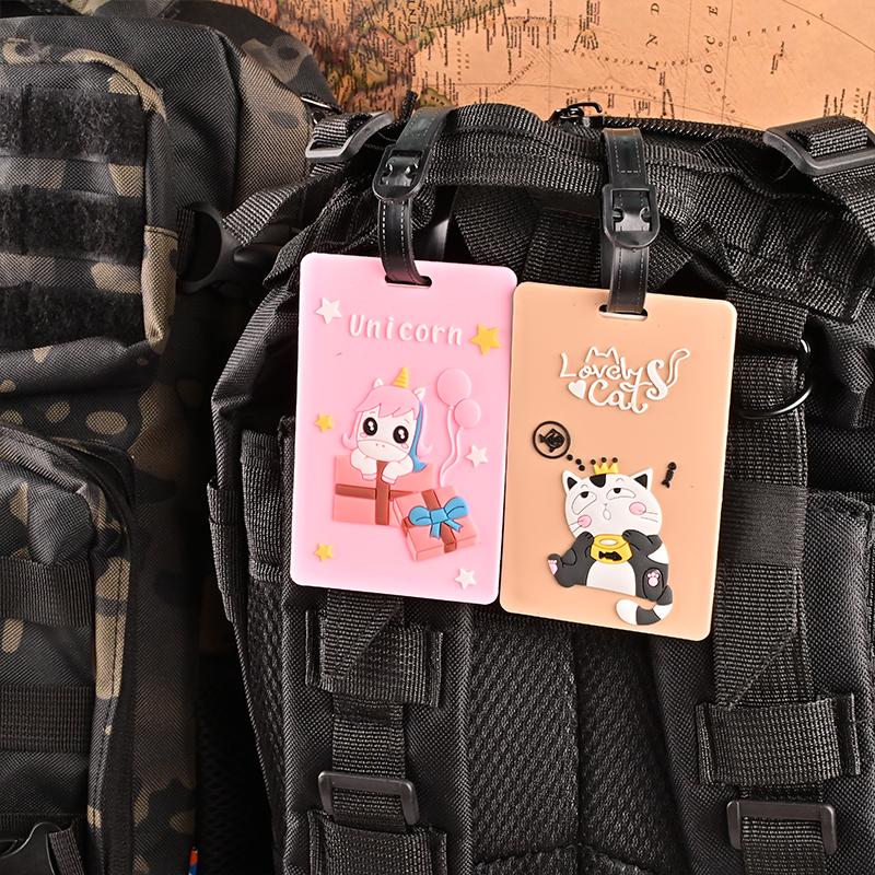 Cute PVC Card Sleeve Campus Card Work ID Protection Cover Cartoon Luggage Tag Access Card Holder Portable Baggage Boarding Label