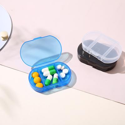 Mini puzdro na tabletky, 2/3 mriežky, organizér na tabletky, dávkovač, cestovný držiak na tablety, kontajner na lieky, úložný box na lieky