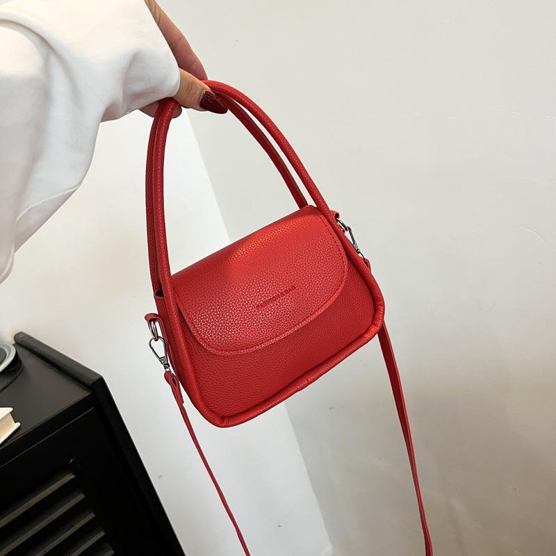 Einfarbige Handtasche Sommer neue lässige vielseitige einfache kleine quadratische Tasche Mode Schulter Umhängetasche Damen