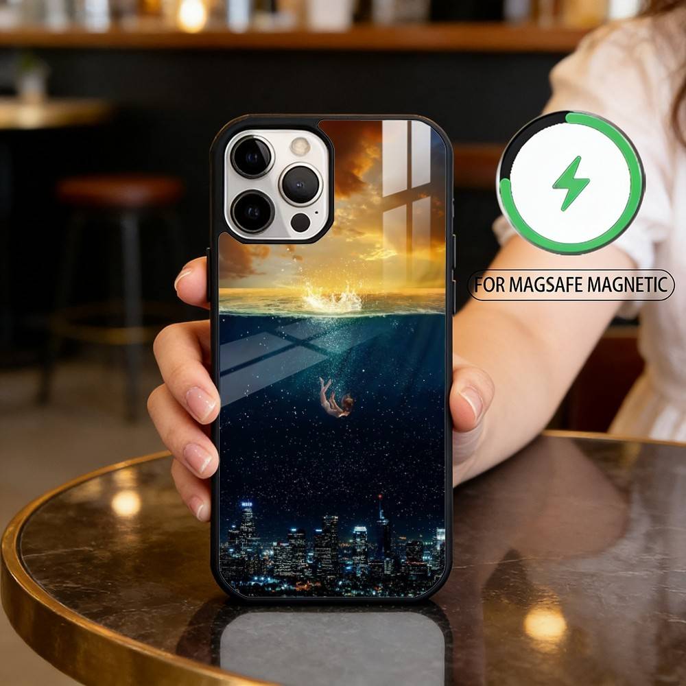 

Night Water Dream Art Magnetic For Magsafe Wireless Charging Phone Case For iPhone17,16,15,14,13,12,11 Plus,Pro Max iPhone16PROMAX