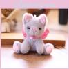 Cute Cat Plush Toy With Short Pile Fabric For Bag Charm And Collectors