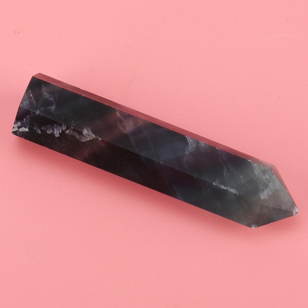 Natural Fluorite Quartz Crystal Hexagonal Wand for Decoration Ornament