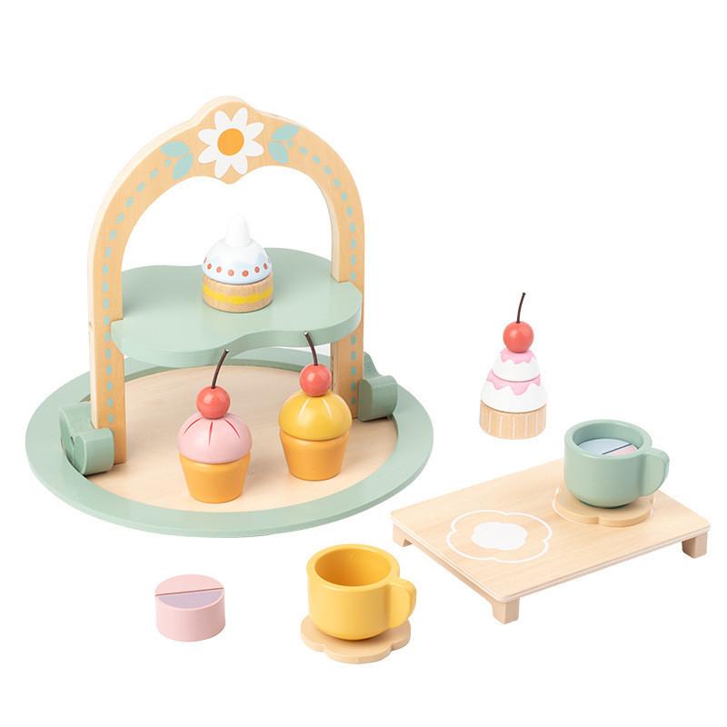 

Party Tea Garden Cartoon Wooden Pastry Play Kitchen Toy For Children Gift