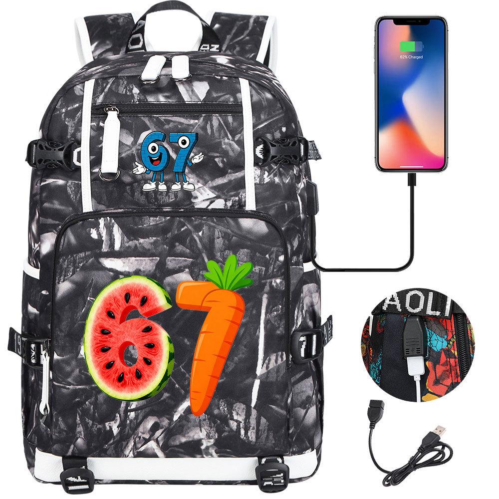 USB Charging Backpack for Teen Students Travel Laptop Daypack 67 Gourmet Style Lightweight Water-Resistant Large Capacity