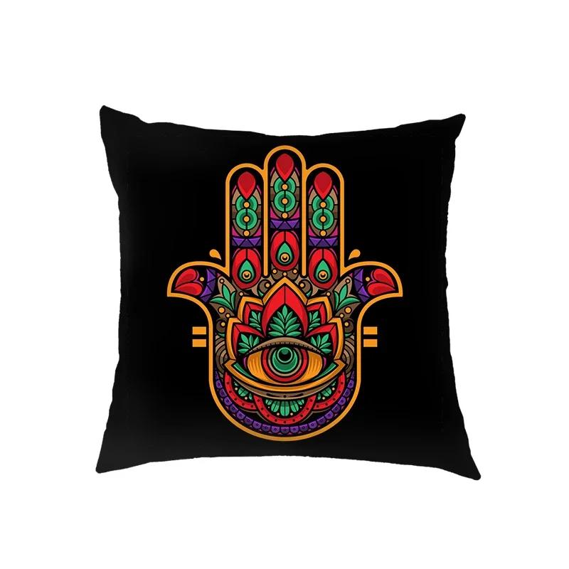 Mandala Floral Print Pillow Case Turkish Blue Evil Eye Cushion Sofa Cases Home Square Throw Pillow Cover Living Room Decoration