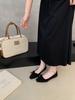 2025 autumn new bow shallow mouth single shoes fairy style low heels fashion women's shoes