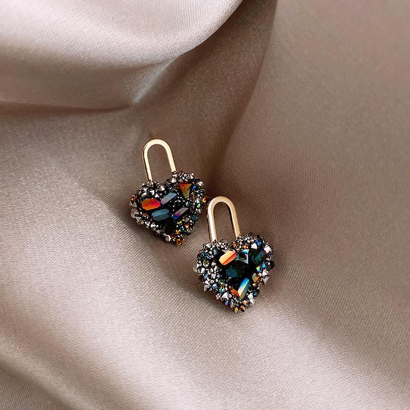 jewelry fashion Black Bowknot Cube Crystal Earring Square bow Earrings for Women Pretty gift