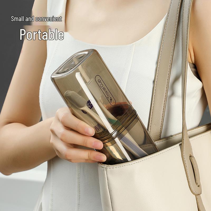 Portable Travel Wash Set: Toothbrush Holder, Mouthwash Cup & Wash Bag for Men and Women