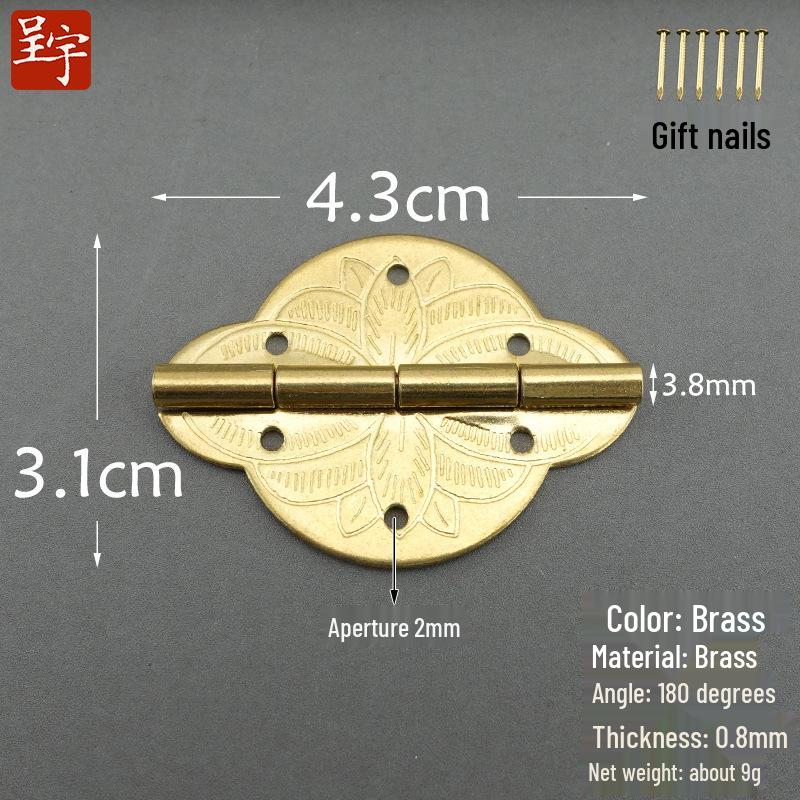 Retro Chinese Style Small Folding Butterfly Antique Jewelry Box with Pure Copper Hinges