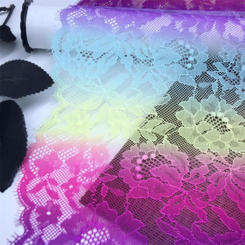 20.5cm wide Elastic Eyelash Lace, Stretch Sewing Lace Fabric for Lingerie, Bra, Underwear, Garment, Crafting