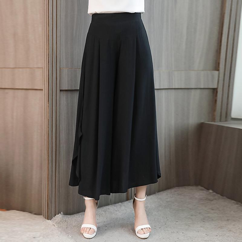 Summer Plus Size Wide Leg Pants Women Loose Bohemian Summer High Waist Trousers Women Bottoms XL-5XL