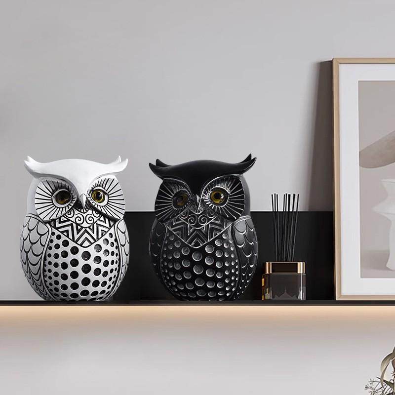 Moderne minimalistische Eule Harz Dekor Figur Wohnzimmer Schreibtisch TV-Schrank Heimbüro Dekoration