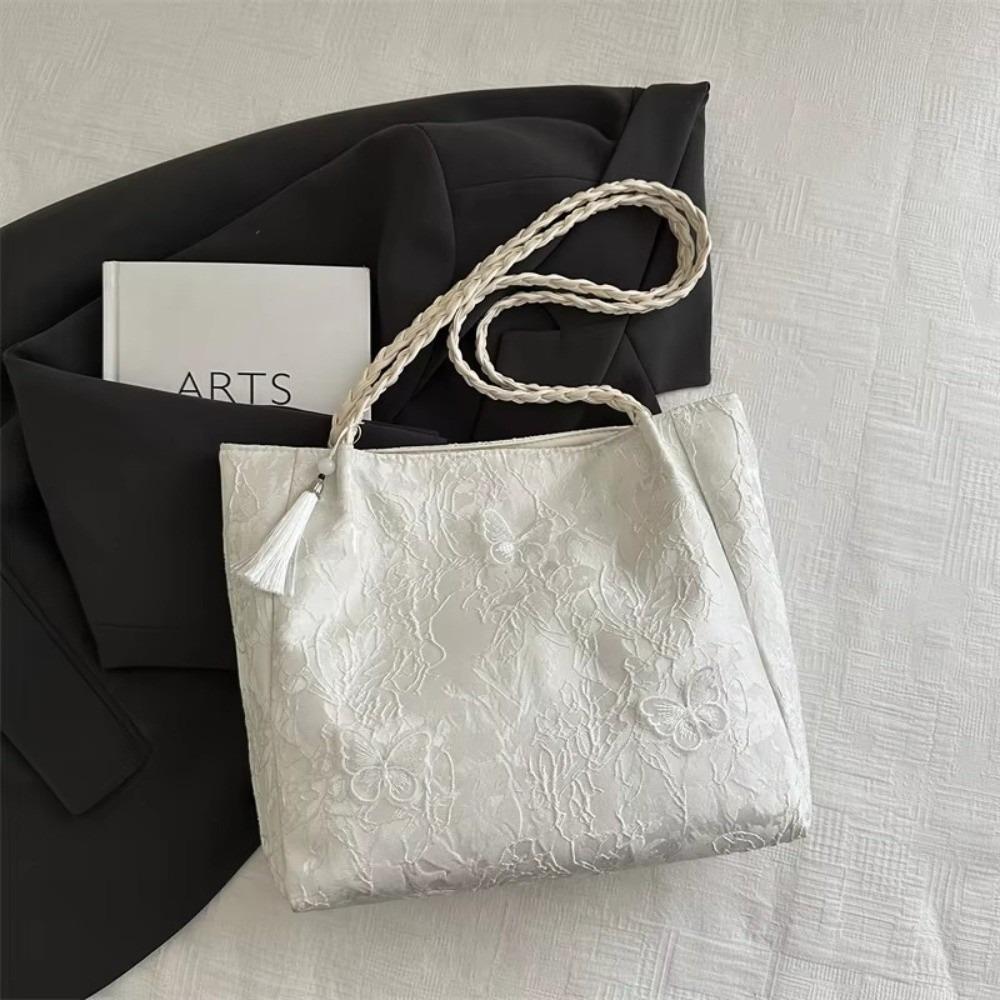 New Texture Leisure New Chinese Style Shoulder Bag Antique Versatile Hanfu Element Tote Bag Large Capacity Work Storage Bag Gift