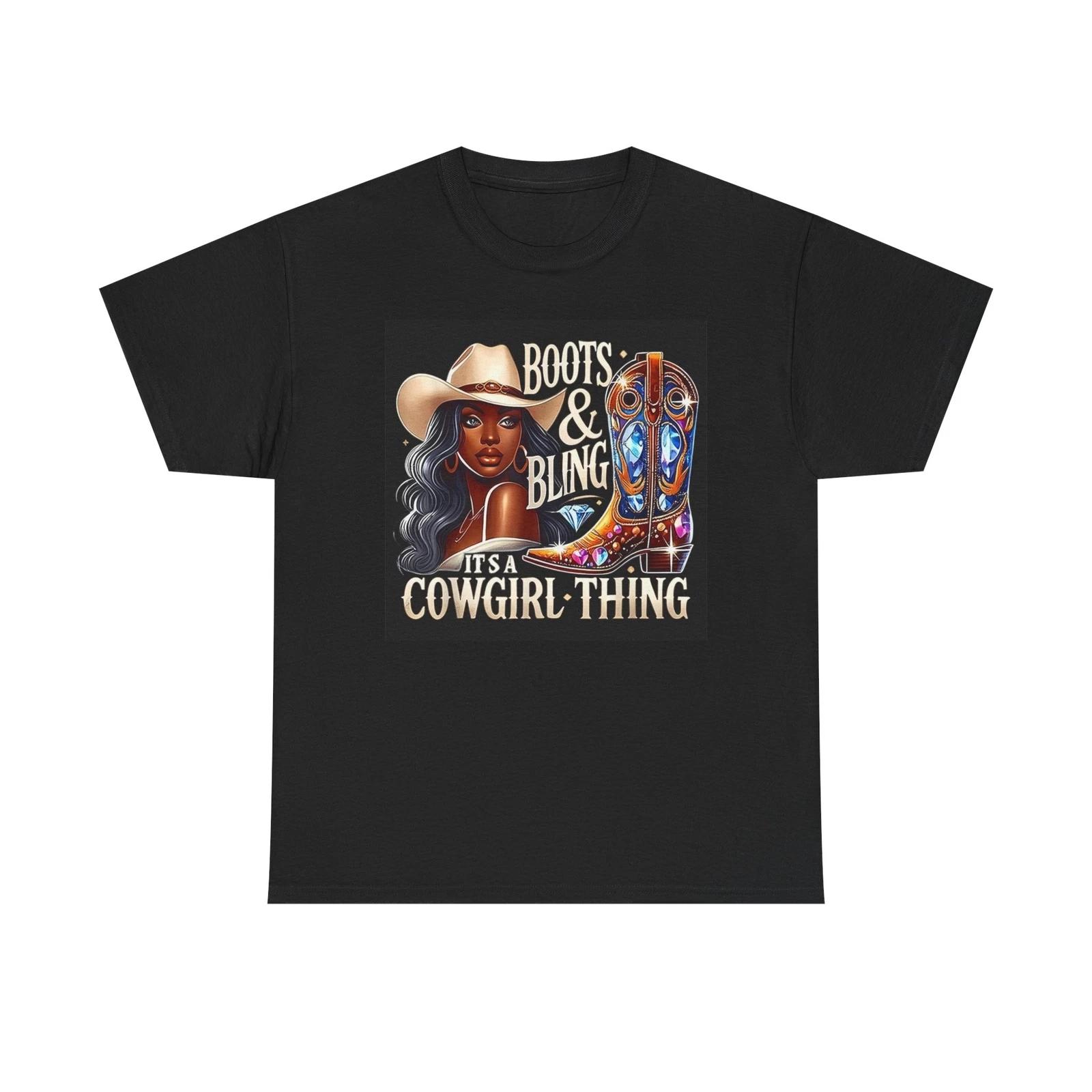 Men s and Women s T-shirts Cowgirl Thing Boots And Bling Graphic XXL